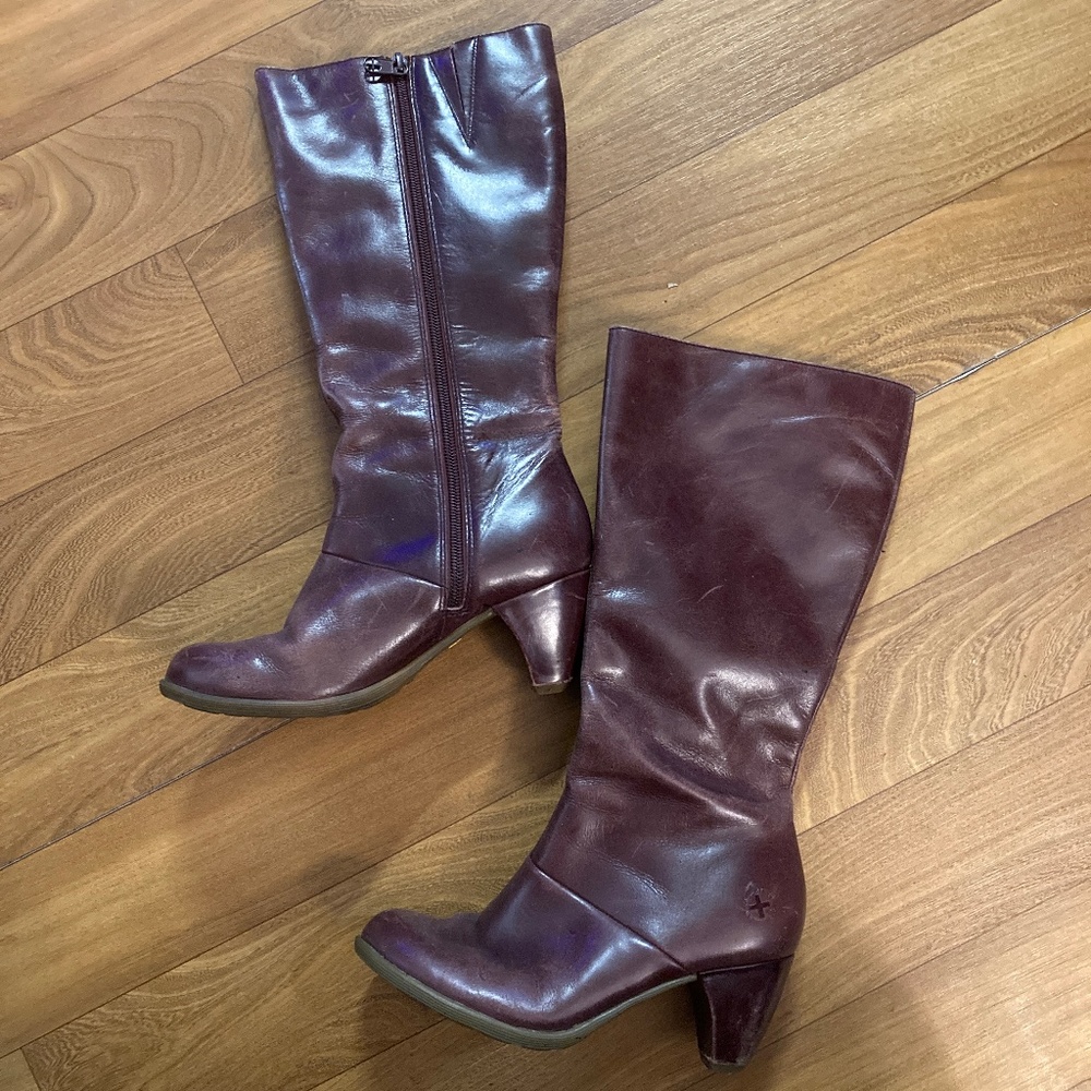 Rare! Dr. Martens Vanna Brown Leather Knee High Zip Boots Womens 5 UK 3 Docs